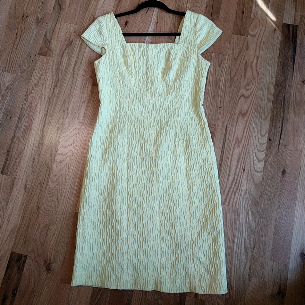 Bright Yellow Textured A Line Dress